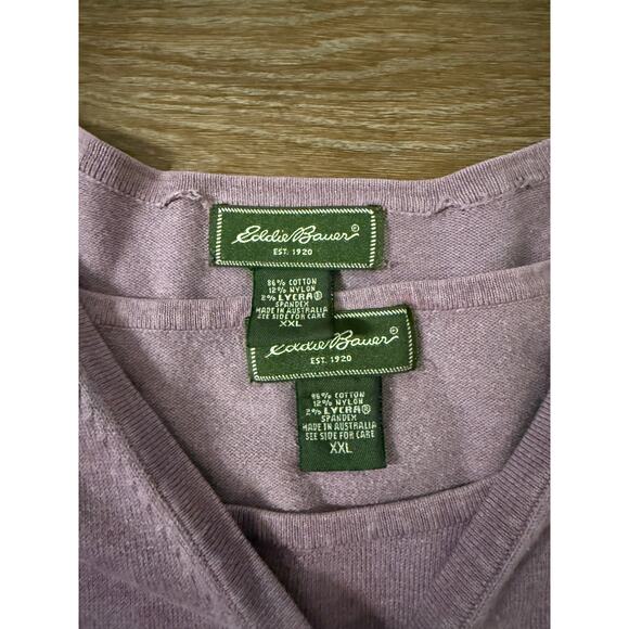 Eddie Bauer Lavender Knit Cardigan & Tank Set Women’s XXL Cotton Blend - Picture 2 of 8